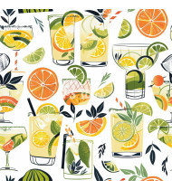 Cocktail Patterns - Hand-Drawn Vector Illustrations