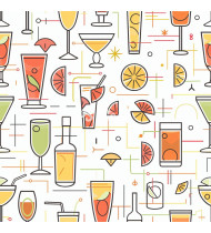 Cocktail Patterns - Hand-Drawn Vector Illustrations