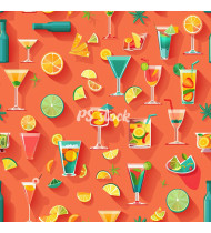 Cocktail Patterns - Hand-Drawn Vector Illustrations