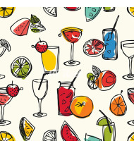 Cocktail Patterns - Hand-Drawn Vector Illustrations