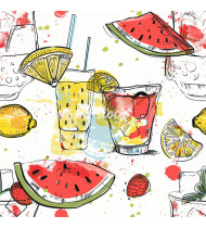 Cocktail Patterns - Hand-Drawn Vector Illustrations