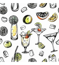 Cocktail Patterns - Hand-Drawn Vector Illustrations