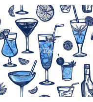 Cocktail Patterns - Hand-Drawn Vector Illustrations