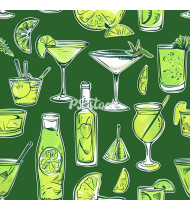 Cocktail Patterns - Hand-Drawn Vector Illustrations