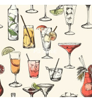 Cocktail Patterns - Hand-Drawn Vector Illustrations