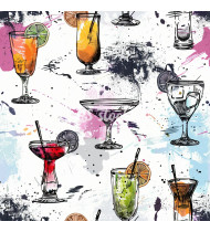 Cocktail Patterns - Hand-Drawn Vector Illustrations