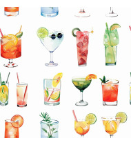 Cocktail Patterns - Hand-Drawn Vector Illustrations