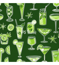 Cocktail Patterns - Hand-Drawn Vector Illustrations