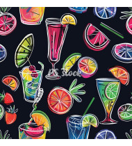 Cocktail Patterns - Hand-Drawn Vector Illustrations