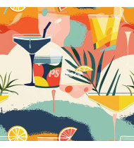 Cocktail Patterns - Hand-Drawn Vector Illustrations