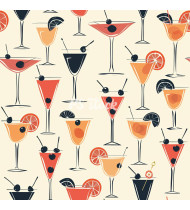 Cocktail Patterns - Hand-Drawn Vector Illustrations