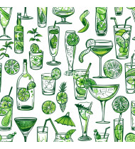 Cocktail Patterns - Hand-Drawn Vector Illustrations