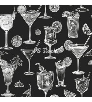 Cocktail Patterns - Hand-Drawn Vector Illustrations