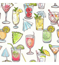 Cocktail Patterns - Hand-Drawn Vector Illustrations