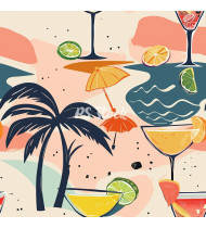 Cocktail Patterns - Hand-Drawn Vector Illustrations