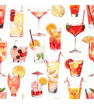 Cocktail Patterns - Hand-Drawn Vector Illustrations