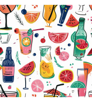 Cocktail Patterns - Hand-Drawn Vector Illustrations