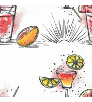 Cocktail Patterns - Hand-Drawn Vector Illustrations