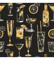 Cocktail Patterns - Hand-Drawn Vector Illustrations