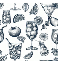 Cocktail Patterns - Hand-Drawn Vector Illustrations