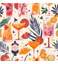 Cocktail Patterns - Hand-Drawn Vector Illustrations