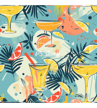 Cocktail Patterns - Hand-Drawn Vector Illustrations