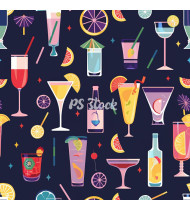 Cocktail Patterns - Hand-Drawn Vector Illustrations