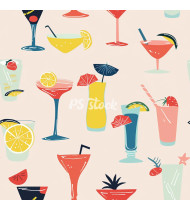 Cocktail Patterns - Hand-Drawn Vector Illustrations