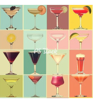 Cocktail Patterns - Hand-Drawn Vector Illustrations