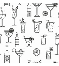 Cocktail Patterns - Hand-Drawn Vector Illustrations