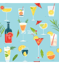 Cocktail Patterns - Hand-Drawn Vector Illustrations