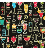 Cocktail Patterns - Hand-Drawn Vector Illustrations