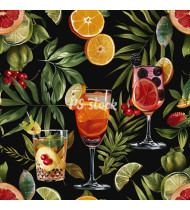 Cocktail Patterns - Hand-Drawn Vector Illustrations