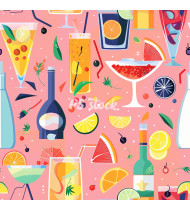 Cocktail Patterns - Hand-Drawn Vector Illustrations