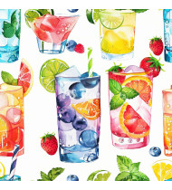 Cocktail Patterns - Hand-Drawn Vector Illustrations