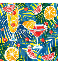 Cocktail Patterns - Hand-Drawn Vector Illustrations