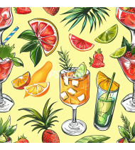 Cocktail Patterns - Hand-Drawn Vector Illustrations