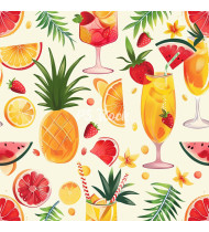 Cocktail Patterns - Hand-Drawn Vector Illustrations