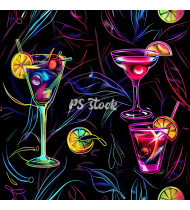 Cocktail Patterns - Hand-Drawn Vector Illustrations