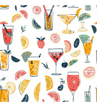 Cocktail Patterns - Hand-Drawn Vector Illustrations