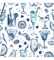 Cocktail Patterns - Hand-Drawn Vector Illustrations