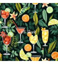 Cocktail Patterns - Hand-Drawn Vector Illustrations