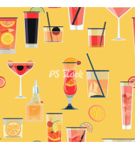 Cocktail Patterns - Hand-Drawn Vector Illustrations