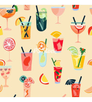 Cocktail Patterns - Hand-Drawn Vector Illustrations