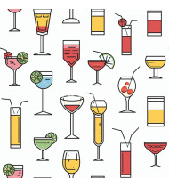 Cocktail Patterns - Hand-Drawn Vector Illustrations