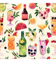 Cocktail Patterns - Hand-Drawn Vector Illustrations