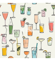 Cocktail Patterns - Hand-Drawn Vector Illustrations