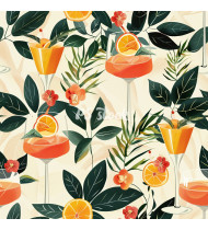 Cocktail Patterns - Hand-Drawn Vector Illustrations