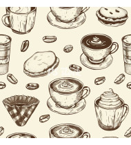 Coffee Patterns - Hand-Drawn Vector Illustrations