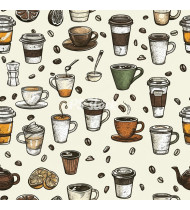 Coffee Patterns - Hand-Drawn Vector Illustrations